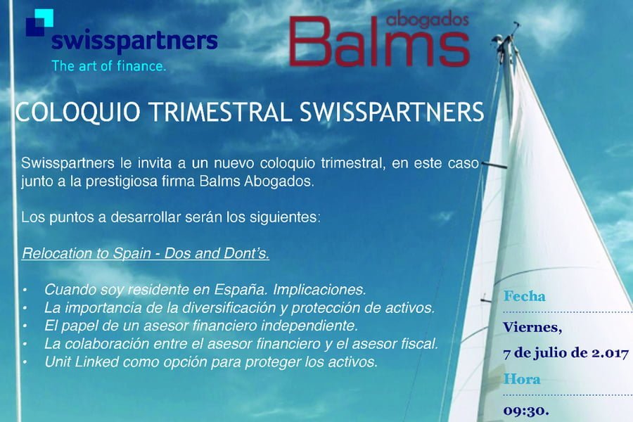 COLOQUIO TRIMESTRAL SWISSPARTNERS Y BALMS ABOGADOS