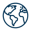icono internacional azul